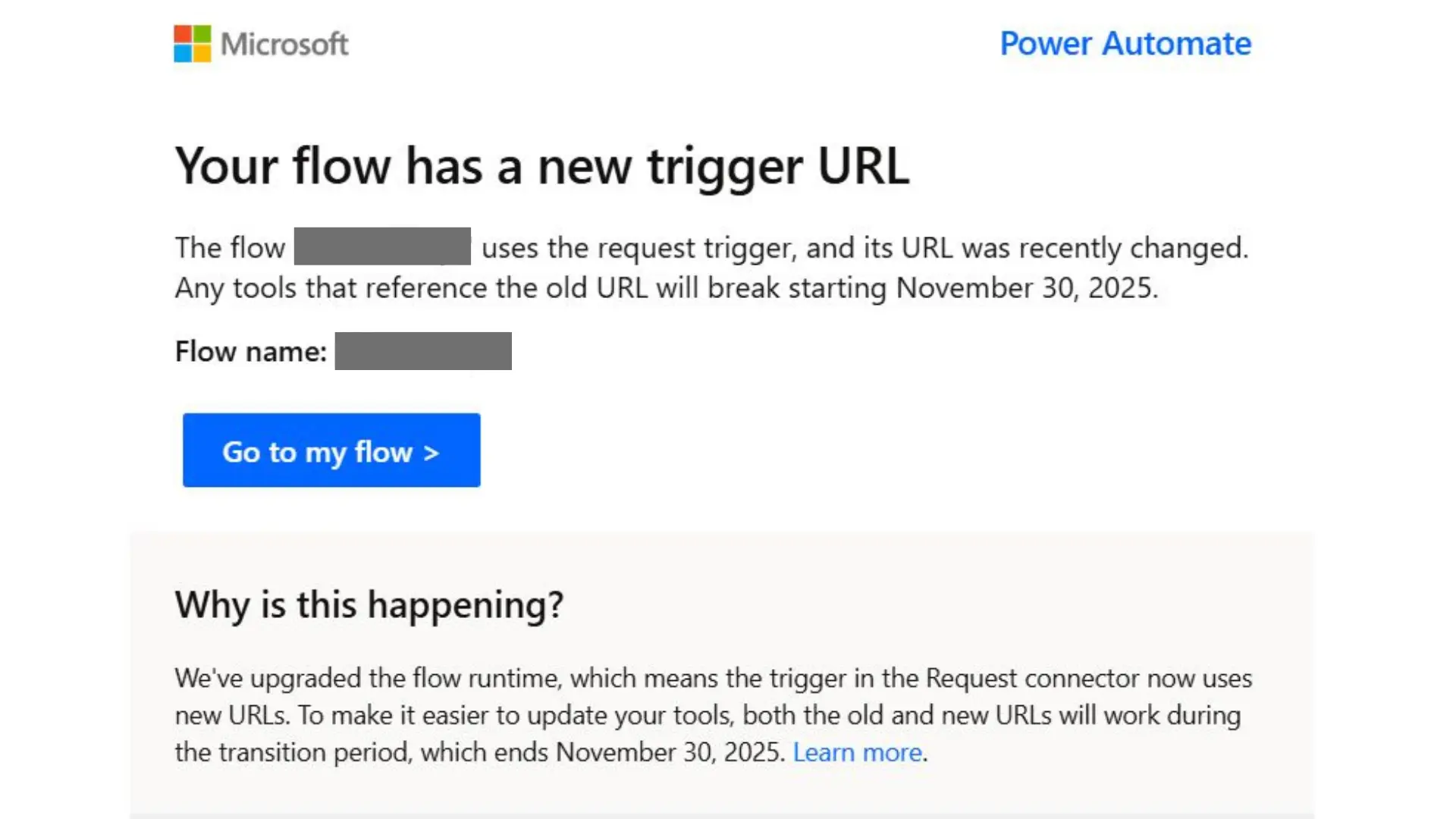 Update Your Power Automate Trigger URLs Before November 30 to Avoid Broken Flows